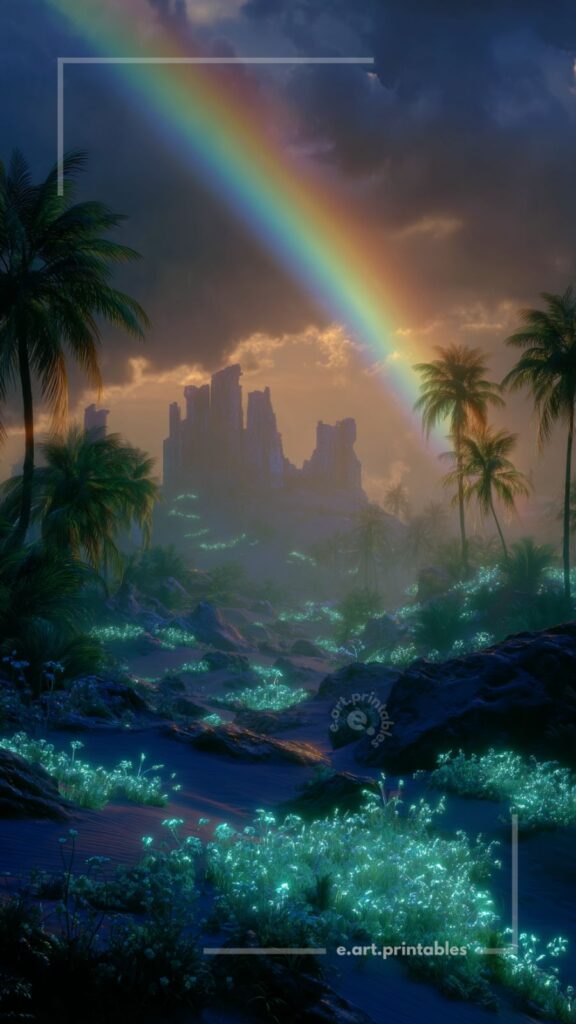 Luminous Fantasy Landscape in Soft Haze