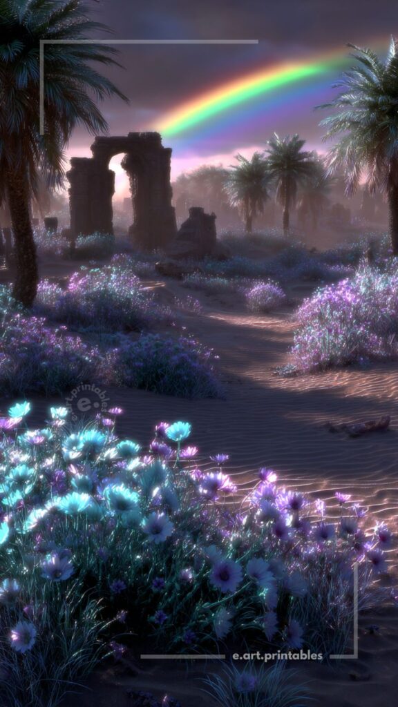 Luminous Fantasy Landscape in Soft Haze