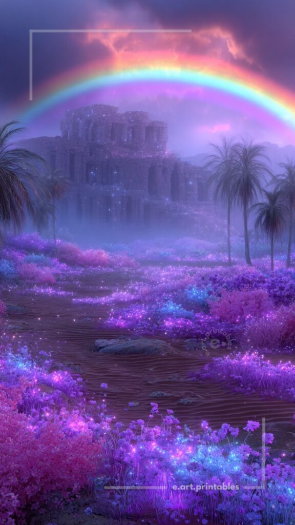 Luminous Fantasy Landscape in Soft Haze