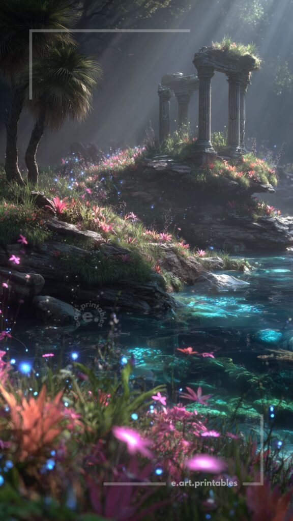 Luminous Fantasy Landscape in Soft Haze