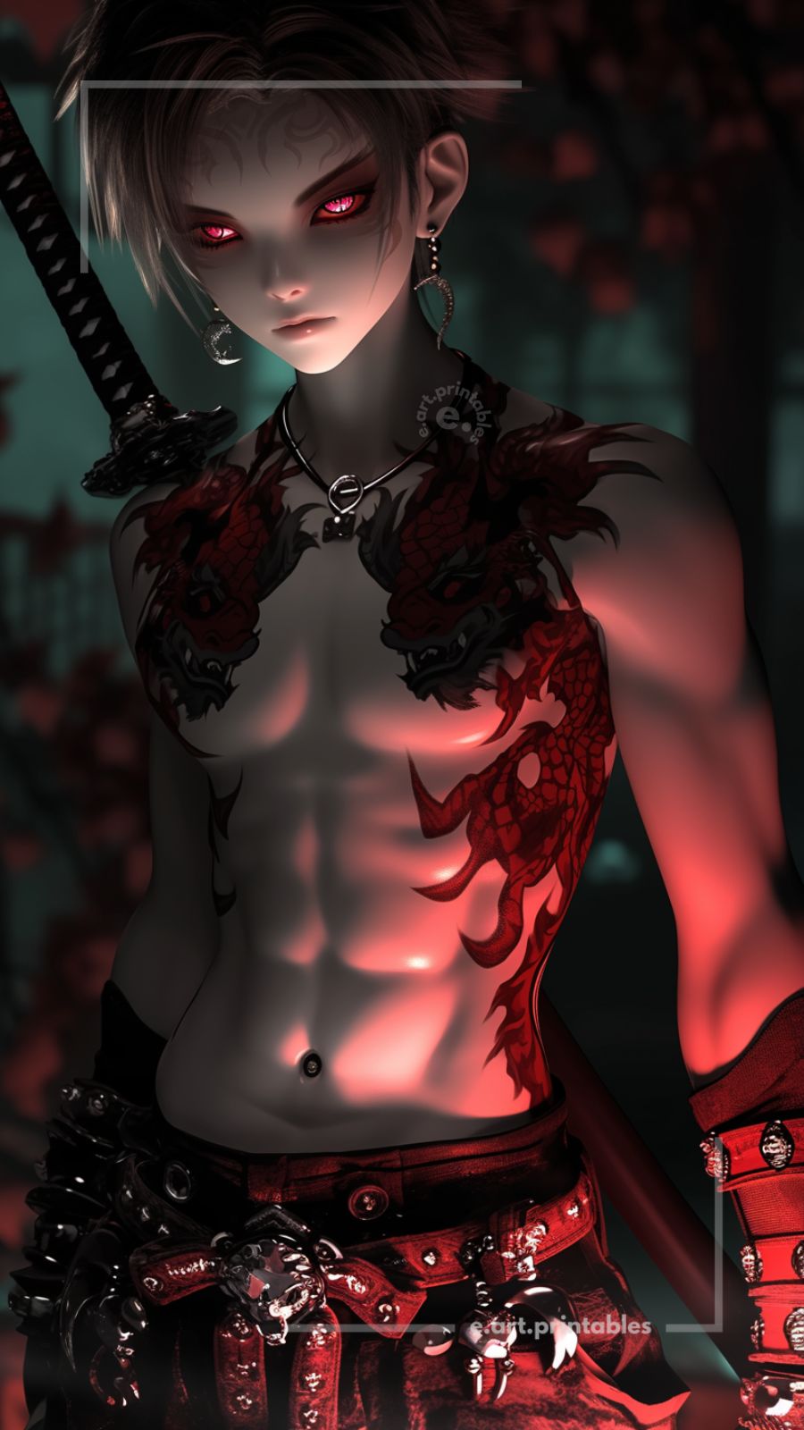 dark fantasy portraits inspired by manga and high-realism styles