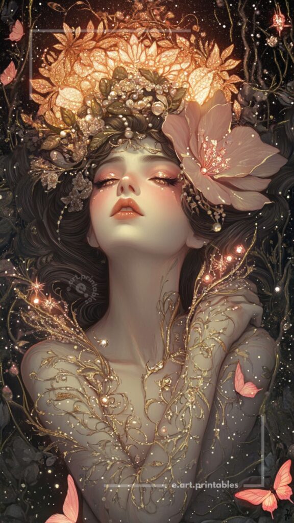 An Art Nouveau Elegance artwork ispired by Alphonse Mucha