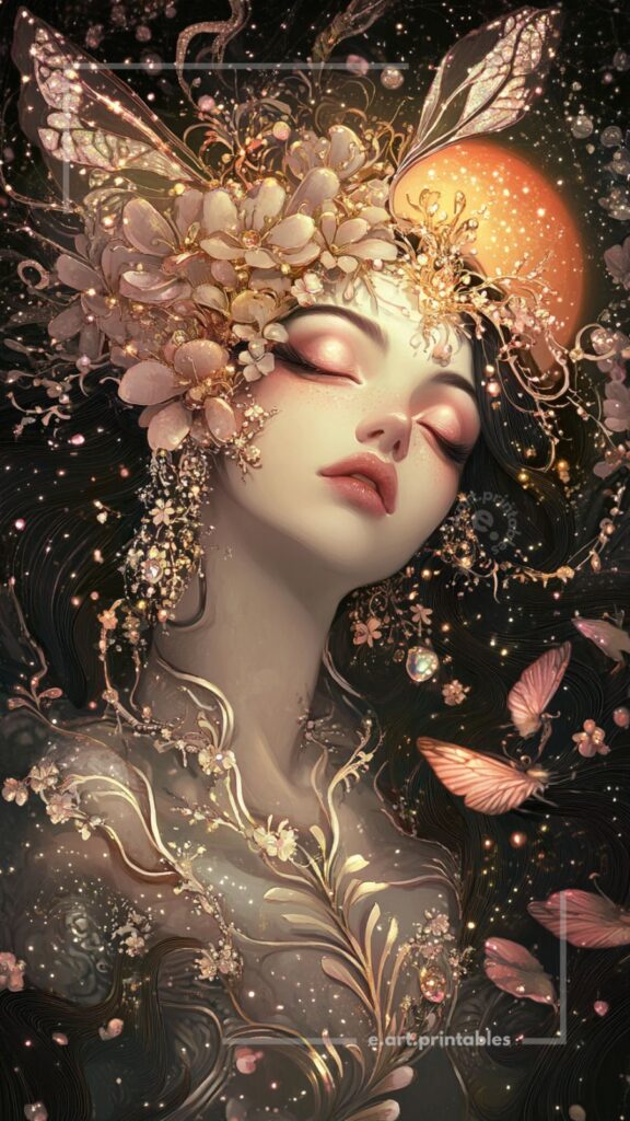 An Art Nouveau Elegance artwork ispired by Alphonse Mucha