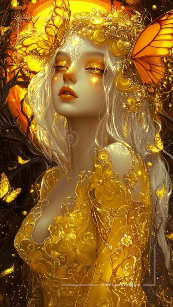 An Art Nouveau Elegance artwork ispired by Alphonse Mucha